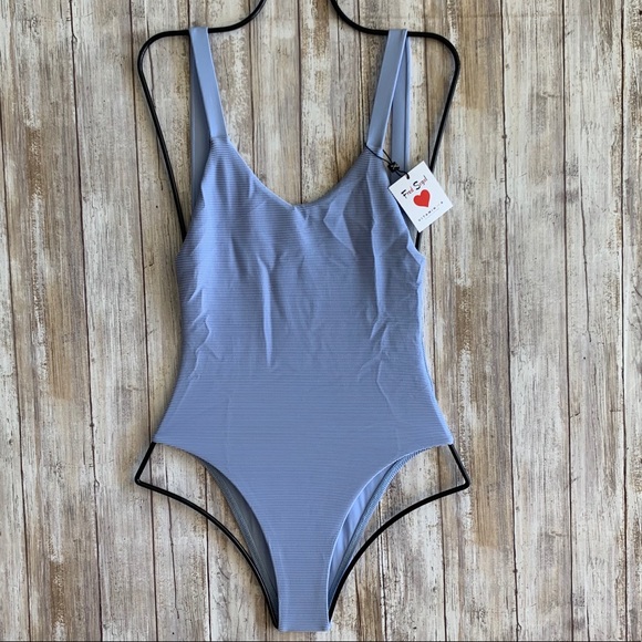 Vitamin A Swim x Fred Segal Sky Blue BioRib LOUISE One Piece - Picture 1 of 8